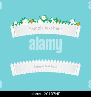 Recinzione con fiori | Banner Illustrazione Vettoriale
