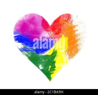 LGBTQI vernice colorata con acquerello su tela, texture creativa colorata con colori pastello sfondo astratto - immagine Foto Stock