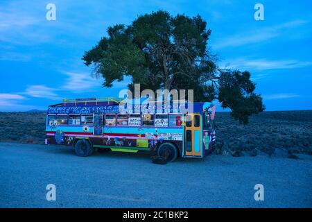 USA, nuovo Messico, Taos, funky bus Foto Stock