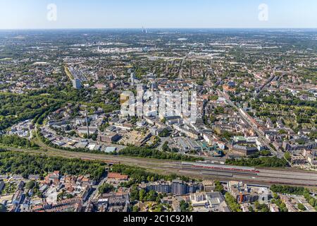 Fotografia aerea, panoramica città vecchia, Gelsenkirchen, Ruhr, Nord Reno-Westfalia, Germania, DE, Europa, uccelli-occhi, vista, fotografia aerea, aeri Foto Stock