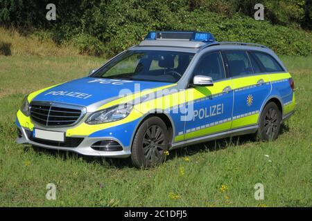 Polizia pattuglia auto in Germania Foto Stock