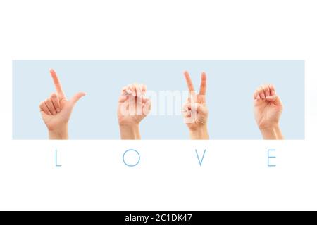 Amore in American Sign Language. Foto Stock