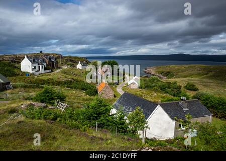 Shieldaig Village nella Scozia occidentale Foto Stock