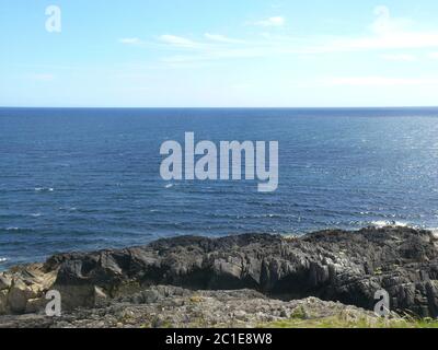 Sea Lion Rocks nel Glen Groudle sull'Isola di Man Foto Stock