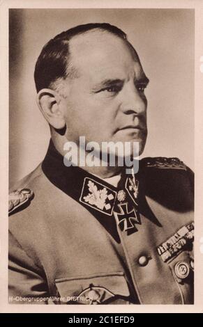 Germania seconda Guerra Mondiale Waffen SS Obergruppenführer Seppa Dietrich, capo della Leibstandarte SS Adolf Hitler e successivamente Foto Stock