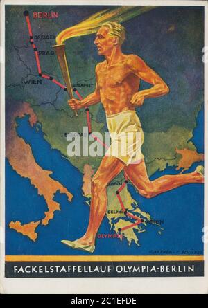 Le Olimpiadi estive del 1936, ufficialmente conosciute come i Giochi della XI Olympiade (in tedesco: Spiele der XI. Olympiade), è stato un evento internazionale multisport Foto Stock