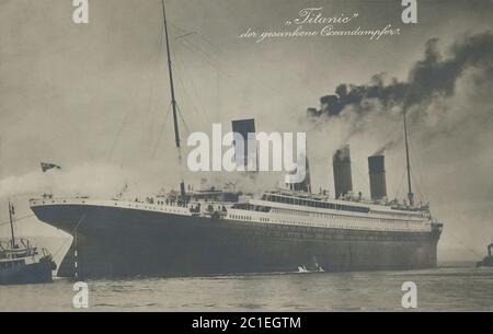 RMS Titanic era un'altra nave passeggeri britannica gestita dalla White Star Line che affondò nell'Oceano Atlantico settentrionale nelle prime ore del mattino del 15 aprile Foto Stock