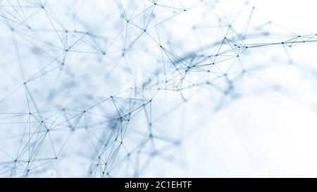 Astratto poligonale spazio basso poli-ackground con punti di connessione e linee. Struttura di connessione. rendering 3d Foto Stock