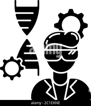 Icona glifo nero del tecnico biomedico Illustrazione Vettoriale