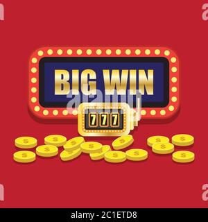 jackpot fortunato sette in slot machine dorata. illustrazione vettoriale Illustrazione Vettoriale