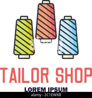 logo tessile con spazio di testo per slogan / tag line, illustrazione vettoriale Illustrazione Vettoriale
