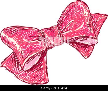 Schizzo dell'arco rosso, elemento di disegno isolato disegnato a mano, vettore Illustrazione Vettoriale