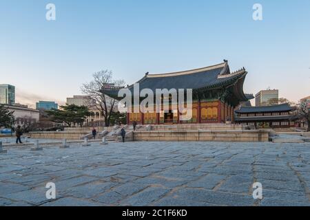 Palazzo Deoksugung nella città di Seoul, Corea del Sud Foto Stock