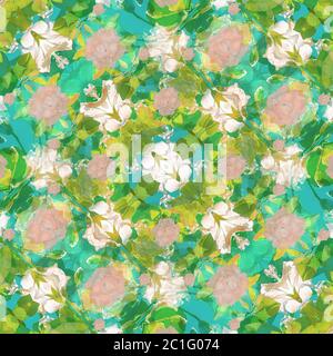 Motivo floreale vintage da collage senza cuciture Foto Stock