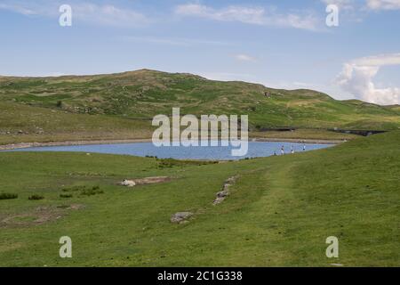 Potter Fell è una caduta nei pressi dei villaggi di Burneside e Staveley, Cumbria, Inghilterra. Sul cadavere sono presenti numerosi tarni, tra cui Gurnal Dubs Foto Stock