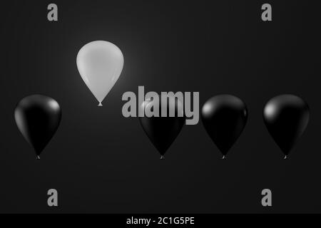 Balloon Stand out dalla folla e concetto diverso Foto Stock