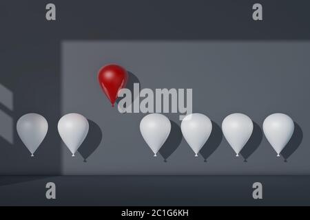 Balloon Stand out dalla folla e concetto diverso Foto Stock