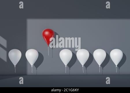 Balloon Stand out dalla folla e concetto diverso Foto Stock