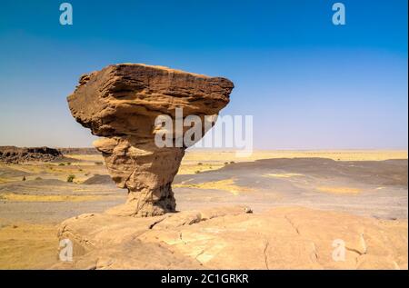 Formazione rocciosa nel deserto del Sahara vicino alla regione di Tchirozerine, Agadez, Niger Foto Stock