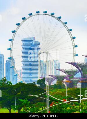 Singapore Flyer, ruota dei traghetti Foto Stock