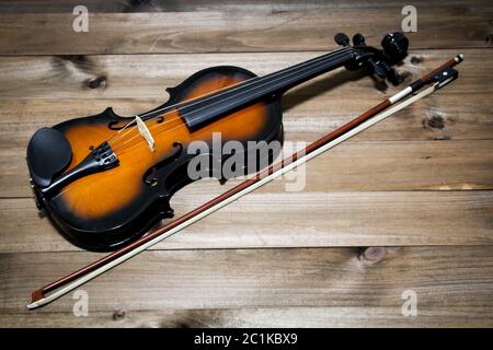 Dettaglio di un violino Foto Stock