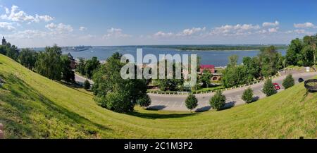 Vista del Cremlino di Nizhny Novgorod in estate, Russia Foto Stock