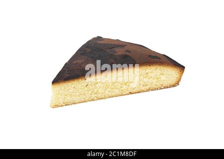 Un pezzo di torta di biscotti fatta in casa isolato su bianco. Foto di alta qualità Foto Stock