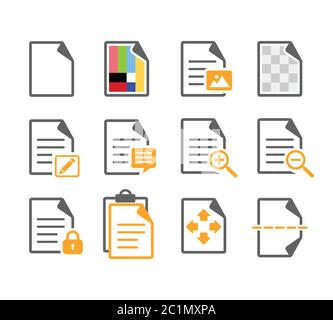 Icona Opzioni strumento Modifica pagina del file del documento. Adatto per la progettazione di elementi di software di editing di documenti pulsante di un'interfaccia utente. Illustrazione Vettoriale