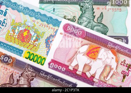 Kyat birmano uno sfondo Foto Stock