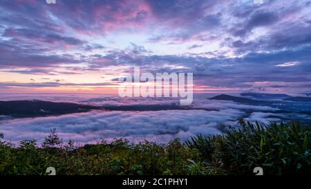 Alba al Parco Nazionale di Phu Ruea Foto Stock