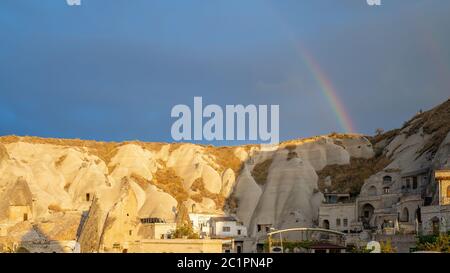 Skyline della Cappadocia a Goreme, Turchia Foto Stock