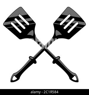 Due spatole da cucina isolate su sfondo bianco Illustrazione Vettoriale