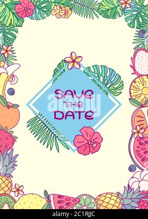 il vettore salva il concetto di modello di invito data Illustrazione Vettoriale