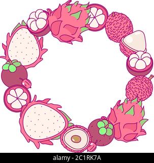 vettore frutta cerchio bordo cornice clip art Illustrazione Vettoriale