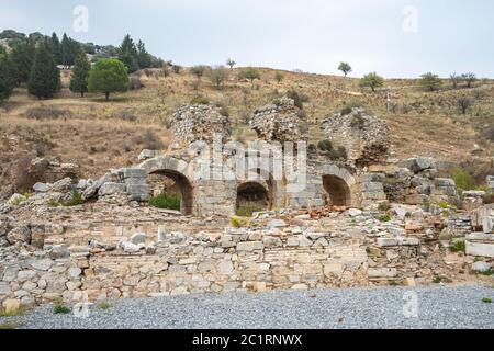 Efeso rovine dell'antica città greca a Smirne, Turchia Foto Stock