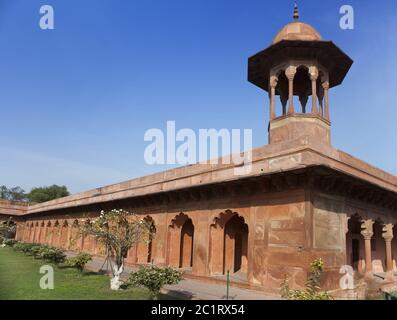 Parete esterna del complesso Taj Mahal, India Foto Stock