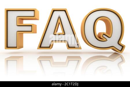 FAQ - domande frequenti abbreviazione, golden lettera segno Foto Stock