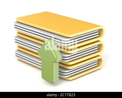 Caricare icona cartella 3D Foto Stock