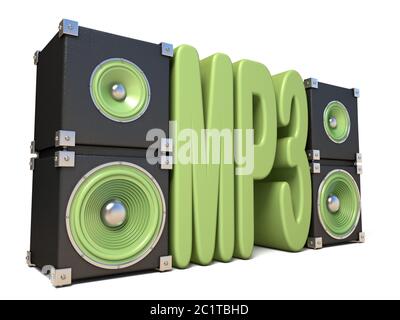 Due coppie di altoparlanti audio MP3 3D Foto Stock