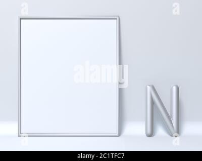Falcare la cornice di foto Letter N 3D Foto Stock