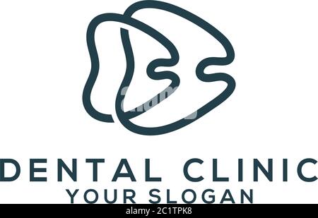 Semplice Dental Clinic logo ispirazione Illustrazione Vettoriale