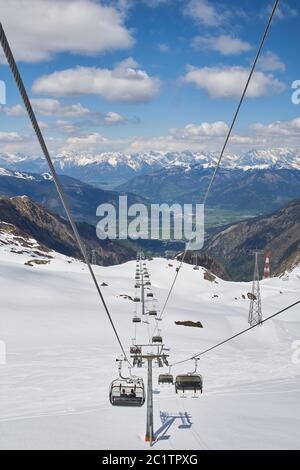 Vista dal Kitzsteinhorn altezza 3029 m al lago Zeller e le montagne Hohe Tauern Foto Stock