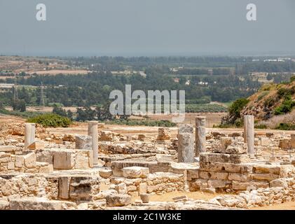 Rovine dell'antica città greca di Kourion su Cipro Foto Stock