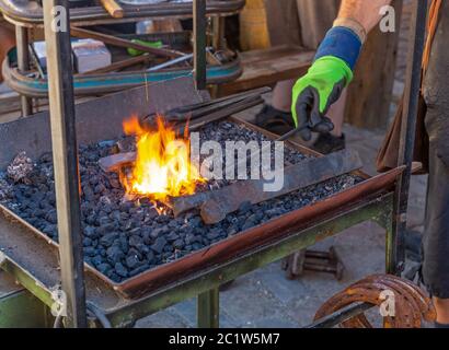 Forge su una storica festa in Baviera, Germania Foto Stock