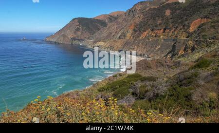 Big Creek ponte sulla autostrada 1 lungo la costa della California in big sur Foto Stock