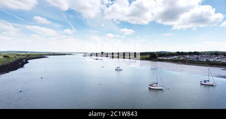 vista aerea del fiume crouch nel sud woodham ferrers essex Foto Stock
