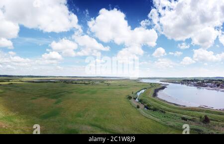 vista aerea del fiume crouch nel sud woodham ferrers essex Foto Stock