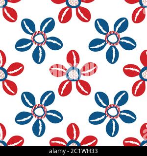 Cowrie shell sfondo vettoriale senza giunture. Mussel moderno disegnato a mano ripetere sfondo oceano fauna selvatica. Tema colore nautico. Stampa completa per Illustrazione Vettoriale