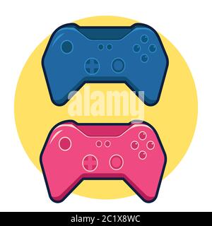 Illustrazione di Vector Console di videogiochi. Stile Cartoon piatto Illustrazione Vettoriale