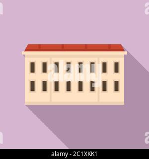 Riga, icona dell'edificio degli appartamenti. Illustrazione piatta di riga costruzione di appartamento icona vettore per il web design Illustrazione Vettoriale